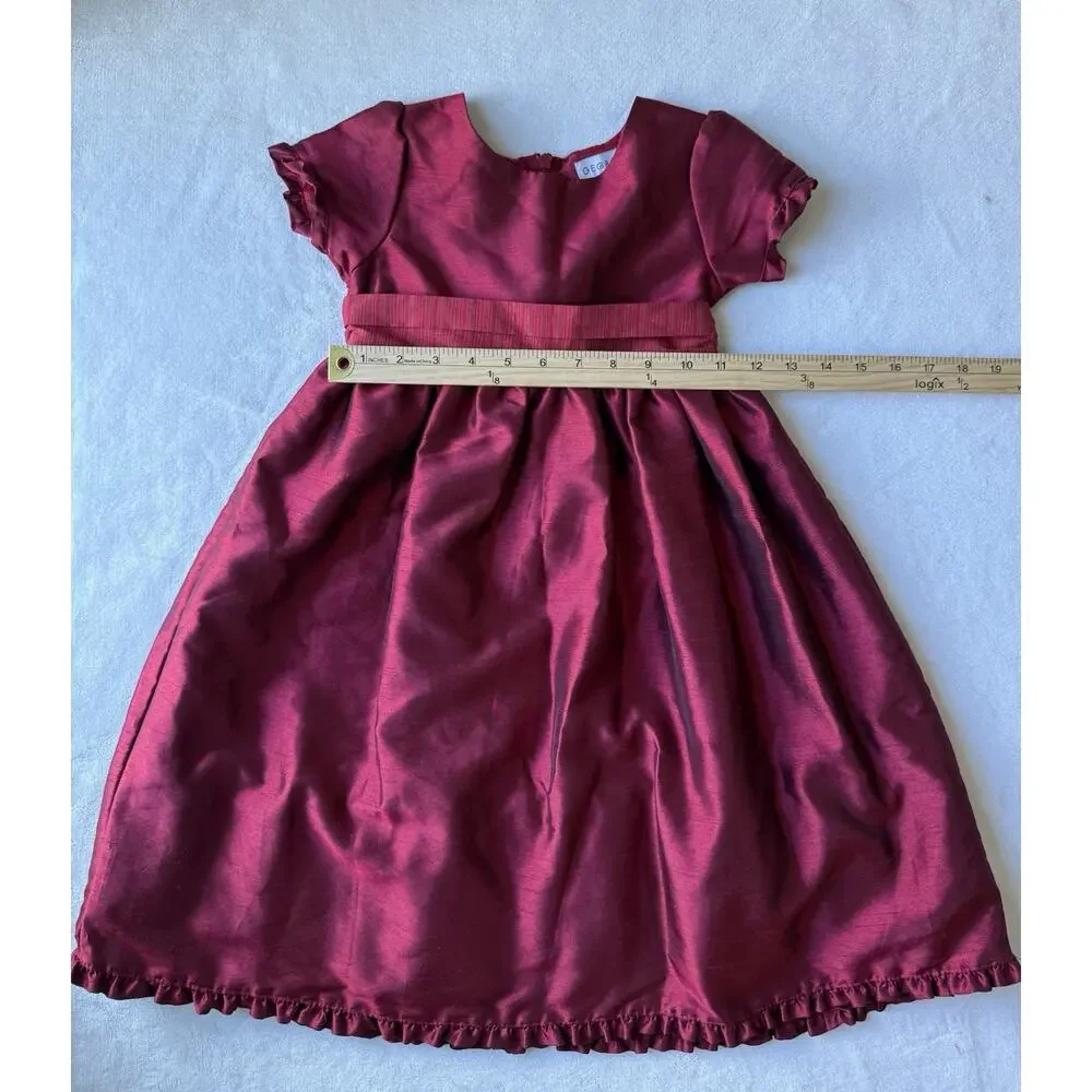 George‎ Cherry Red Formal Girls Sz 6X Party Tie Princess Christmas Formal Dress